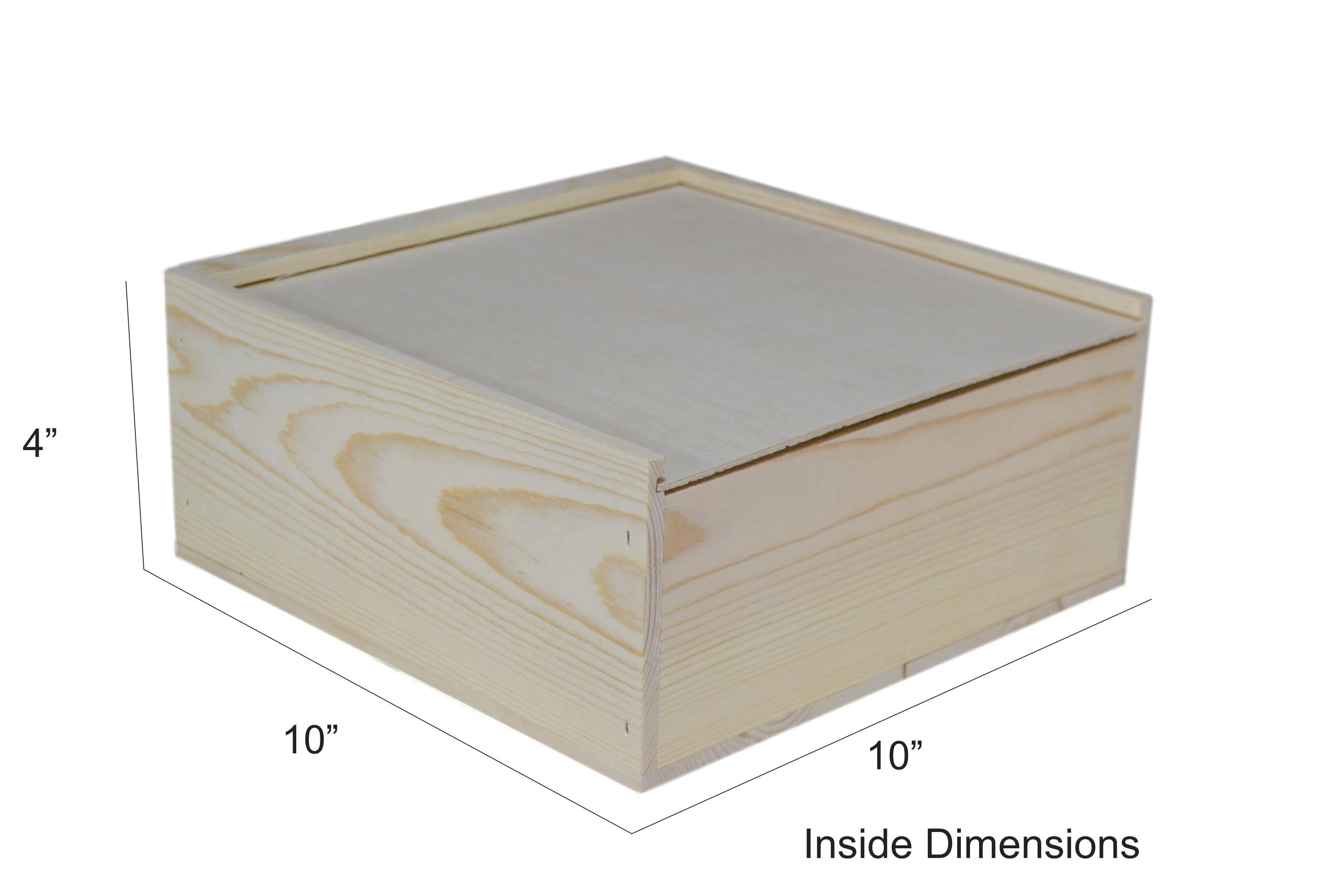 Poole & Sons Inc. - Wholesale Decorative Box - Wooden Slide Top Box 10x10x4 (Bulk)