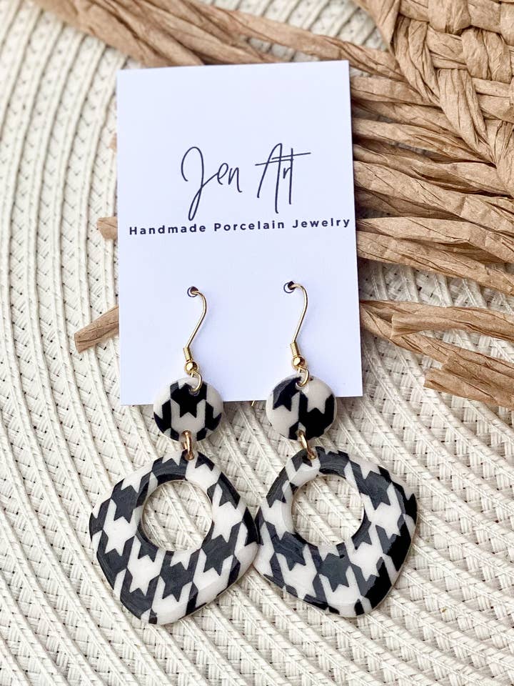 Hounds Tooth 2-Piece Dangle for wholesale by JenArt