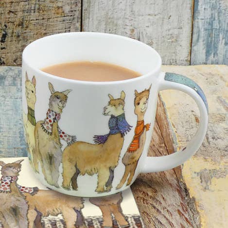 Alpacas & Friends Bone China Mug With Gift Box for wholesale by Emma Ball Ltd