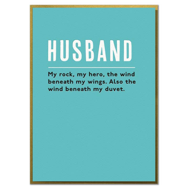 Husband. Funny Dictionary Definition Birthday or Anniversary for wholesale by Mungo And Shoddy