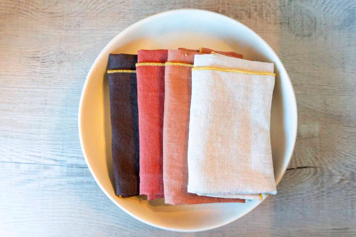 West Coast Handmade - Wholesale Dinner & Cloth Napkin - Curated 100% Linen Cloth Napkins - Sepia Mix (Set of 4)2