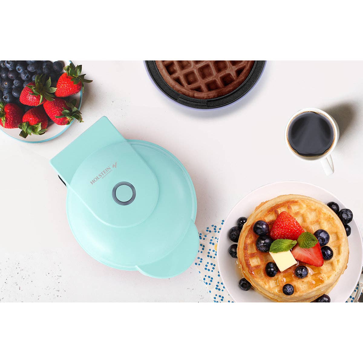Holstein Housewares - Wholesale Kitchen Appliance - Personal Waffle Maker - 4 inch Mini - Assorted Colors 6
