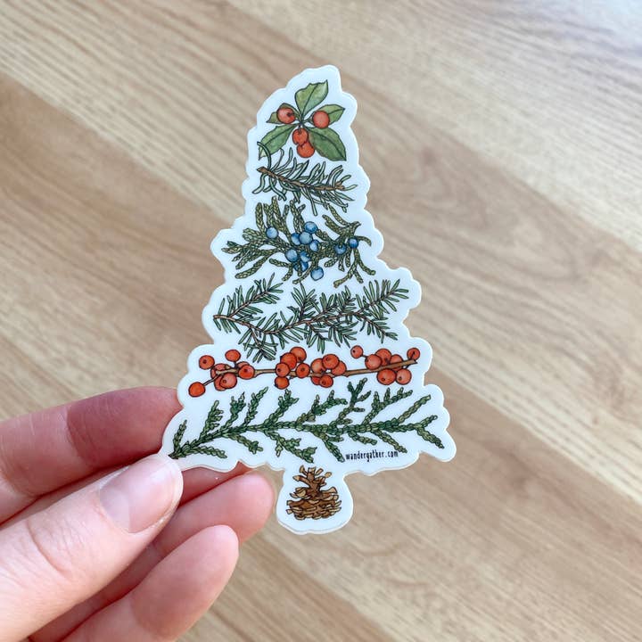 Wander & Gather – wholesale Sticker – Native Evergreen Christmas Tree Waterproof Sticker 1
