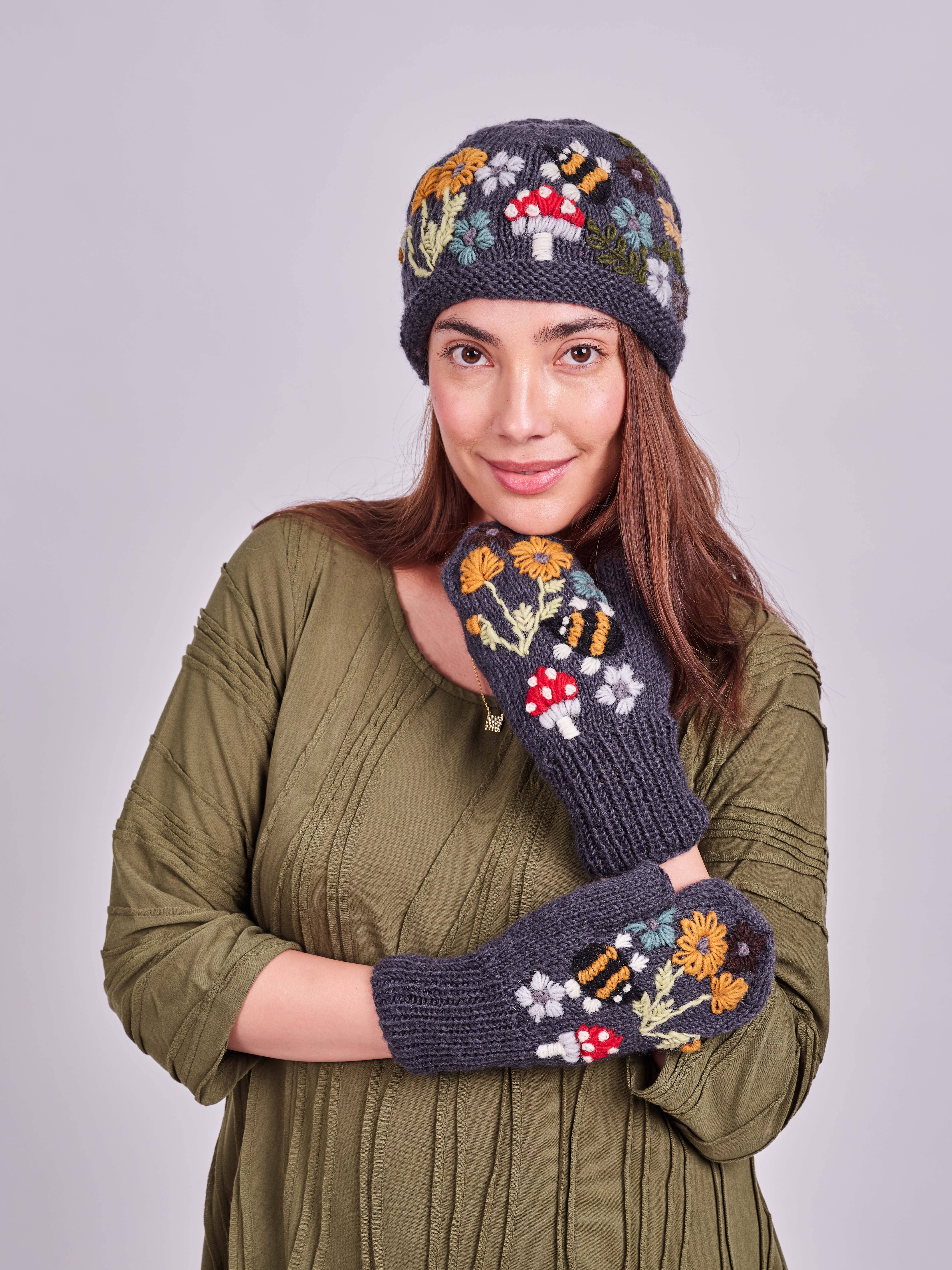 hand knitted glittens (glove+mitten) wo3207 hand knitted glittens (glove+mitten) wo3207