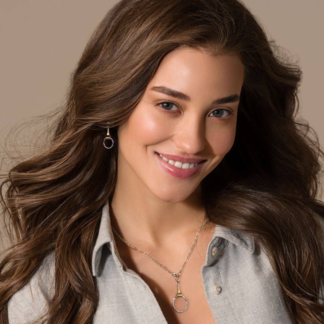 URBAN-EQUESTRIAN - Wholesale Dangle Earrings - Camden - Equestrian Horse Bit Earring in Two Tone1