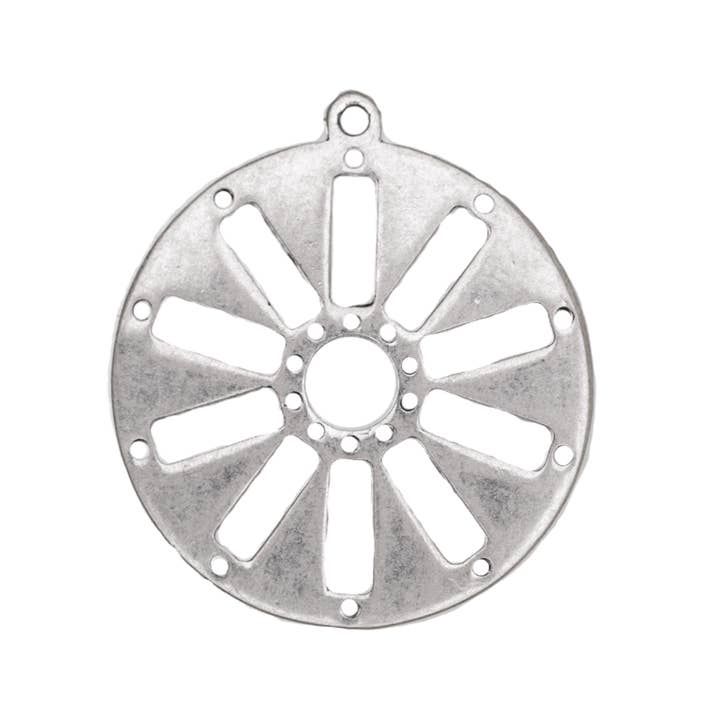 Continental Beads - Wholesale Individual charm/pendant - 18.5mm Centerline Round Charm - Beadable with 11/0 Seed Beads - Zinc - Available in 7 Finishes - Sold by the Piece - K1531