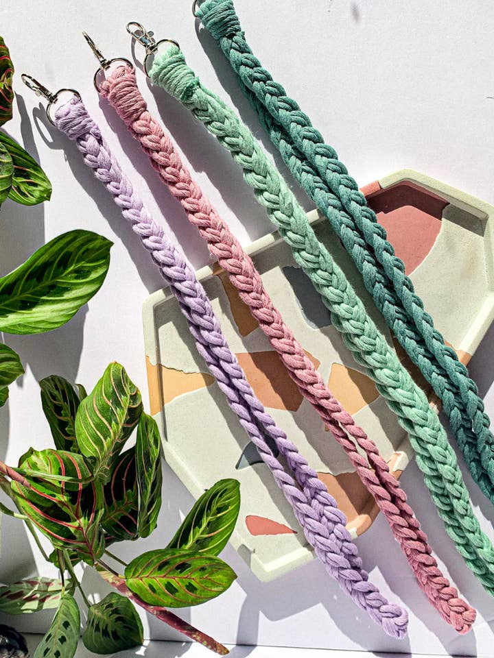 Soft Braided Lanyard Keychain - Handmade Macrame Accessories for wholesale by Why Knot