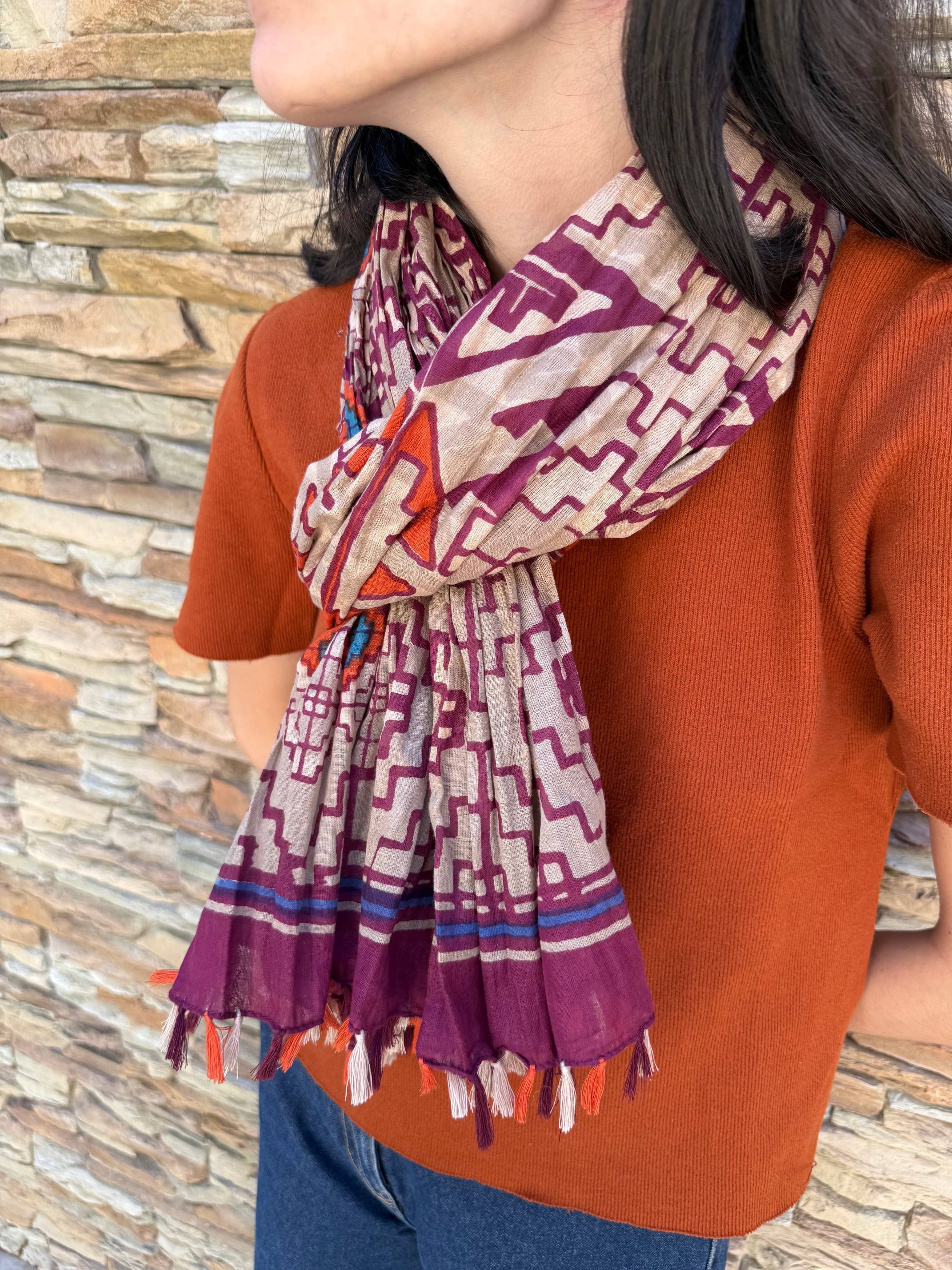 Maison Unik Accessoires - Wholesale Scarf - Unisex - Indian cotton scarf - unisex1