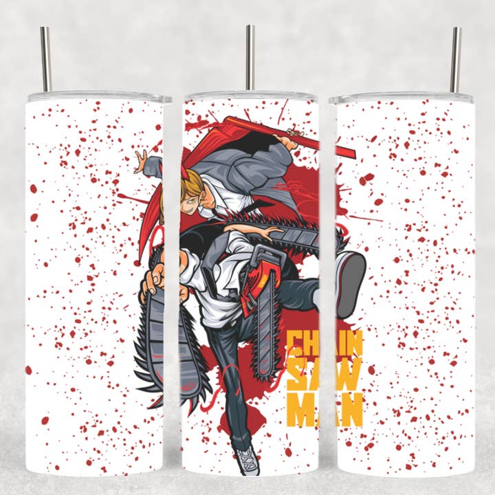 The Geek Boutique - Vente Gourde/bouteille isotherme - Gobelet Chainsaw Man Denji Power Splatter Anime Manga
