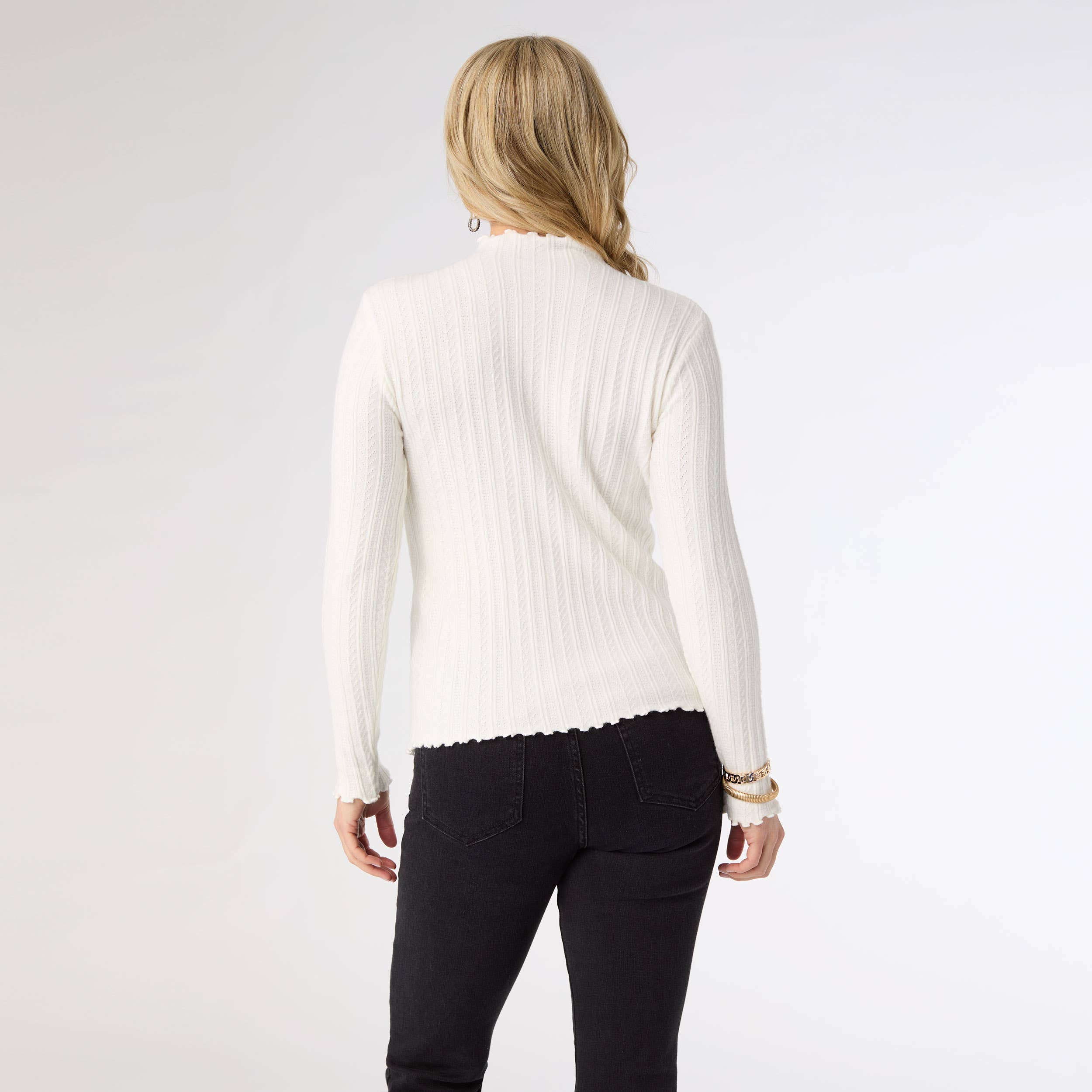 COCO + CARMEN - Wholesale Knit Sweater - Women's - Avalee Funnel Neck Cable Knit Sweater1