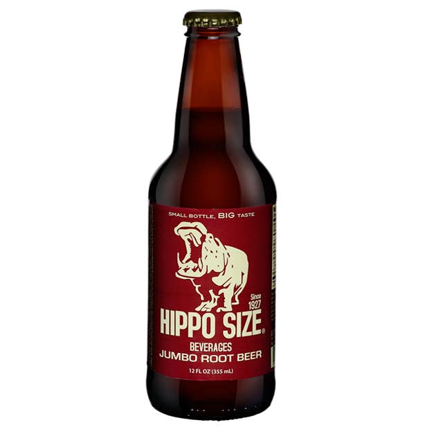 Grandpa Joe's Candy Shop - Wholesale Soda/Carbonated Drink - Hippo Size Jumbo Root Beer, 12oz Glass Bottle, 12ct Bottles