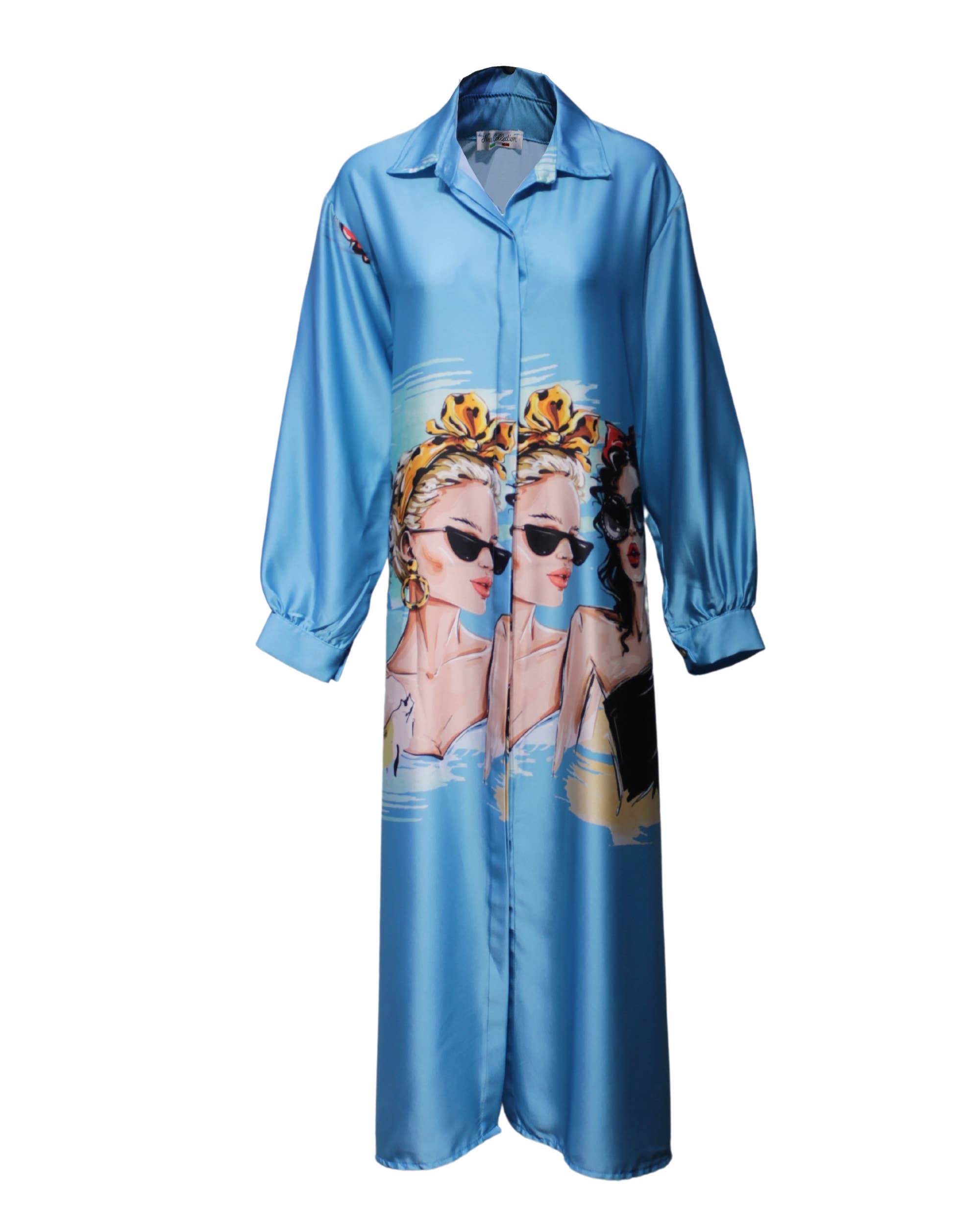 BanBat – Engroshandel Kjole - Dame – Satinskjortekjole med trykt mønster - REF: 3073616