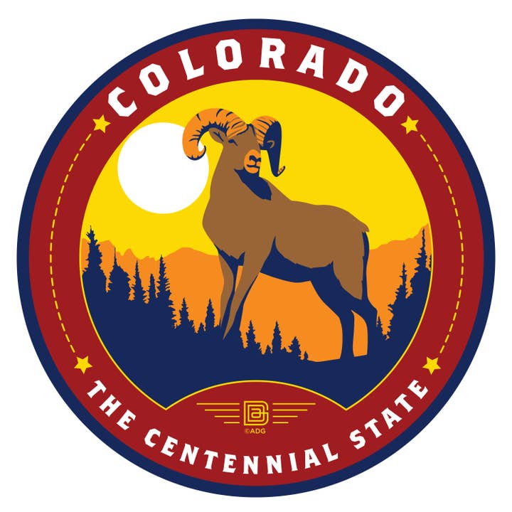 Colorado State Pride Circle Sticker for wholesale by Tourist Courts