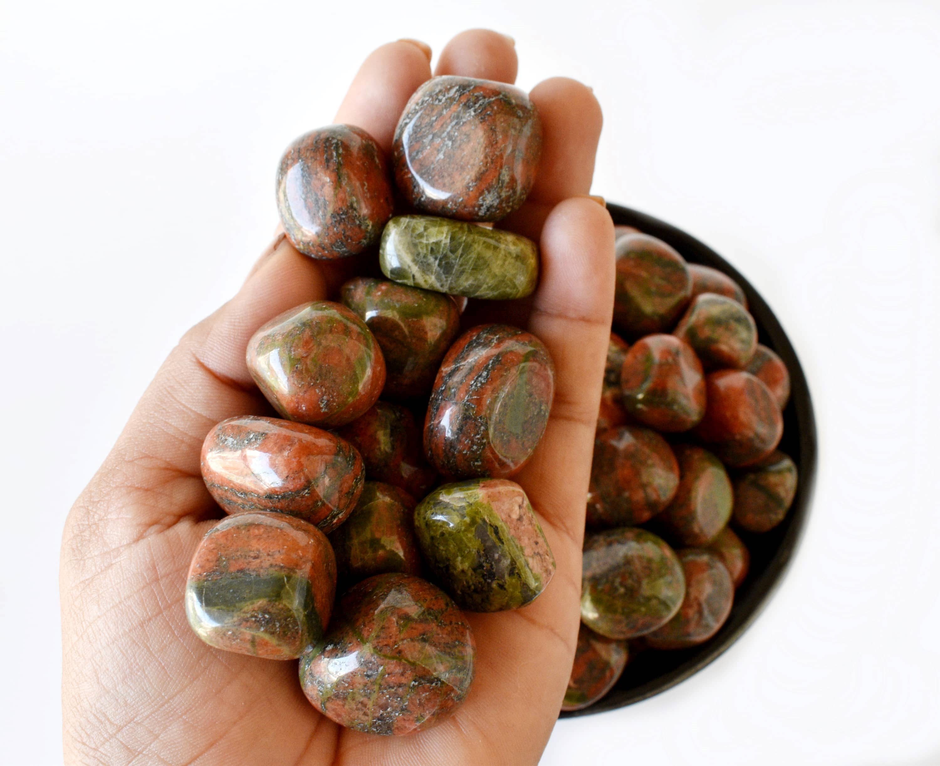 Soothing Crystals - Vendita all'ingrosso Pietra/cristallo spirituale - 100g Pietre Levigate | Unakite | Cristalli di Guarigione Pietre7