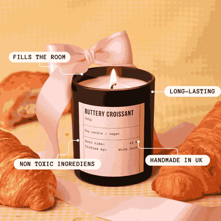 Wick Guru – wholesale Jar/filled candle – Croissant Scented Candle (220g) | 5-STAR | BEST SELLING 4