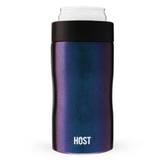 HOST - Wholesale Drink Huggers & Koozies - Stay-Chill Insulated Can Cooler - Slim Cans - Galaxy Black