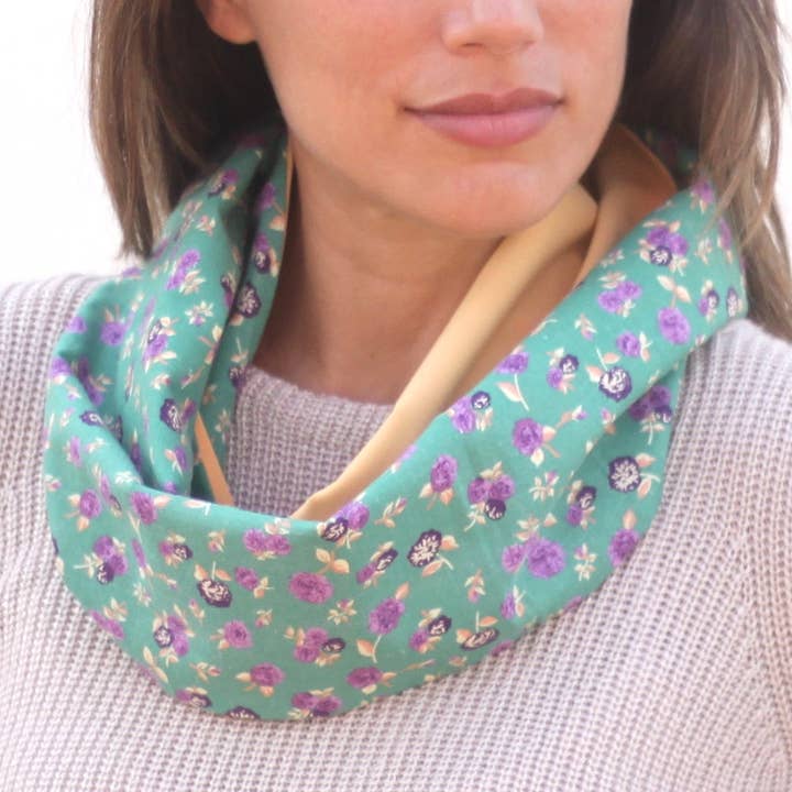 Fular Circular Reversible · Florecitas / Amarillo para venta al por mayor de BRANDELIA