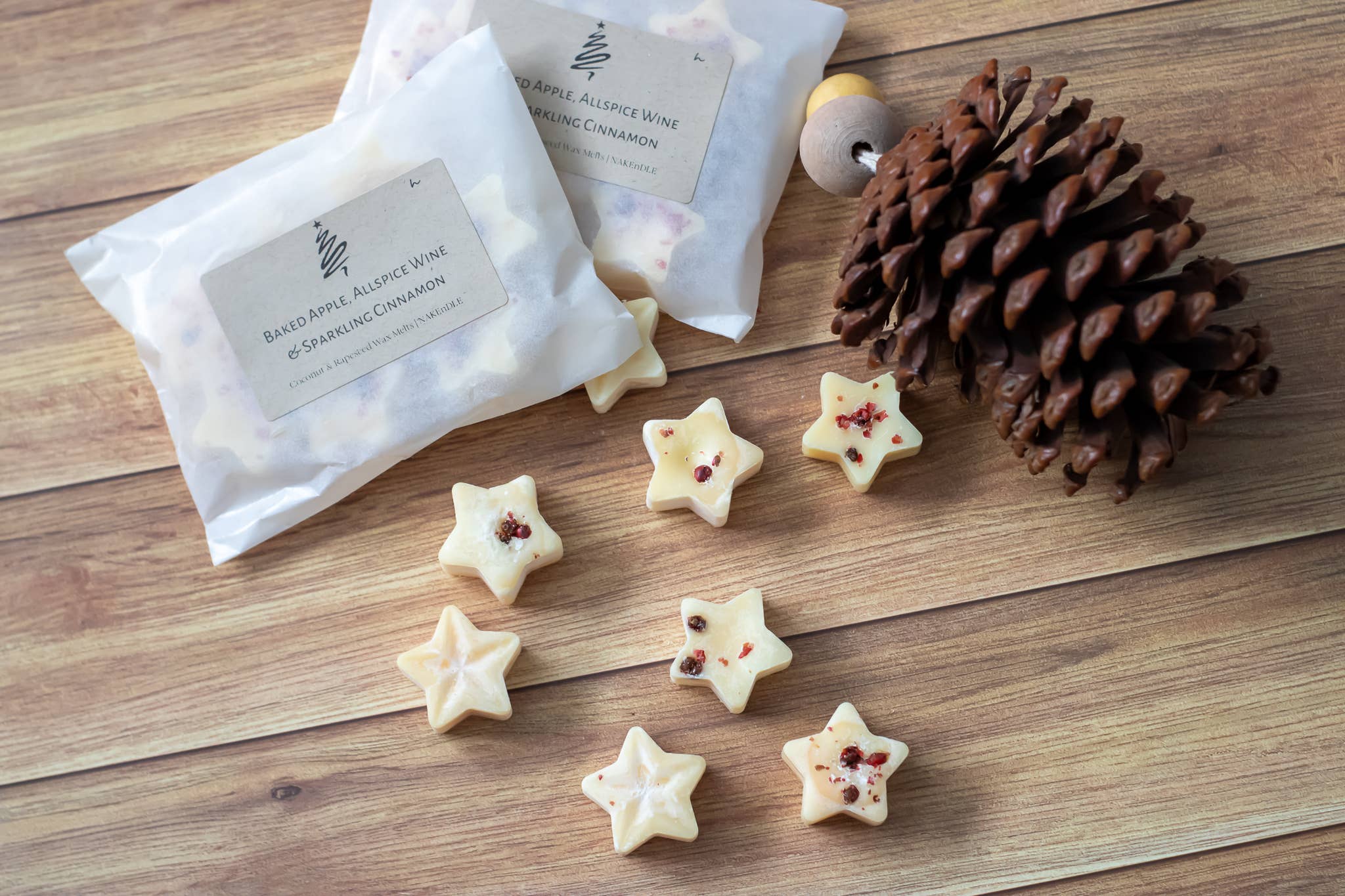 NAKEnDLE – wholesale Wax melt – Baked Apple & Cinnamon hand poured luxury Christmas Wax Melt7