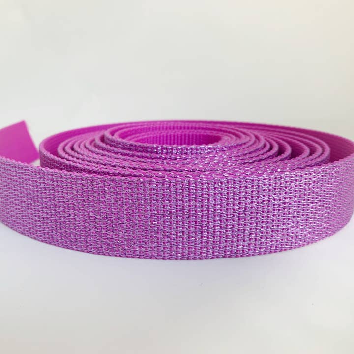 Glitter Webbing Hot Pink for wholesale by Sew Hungryhippie LLC