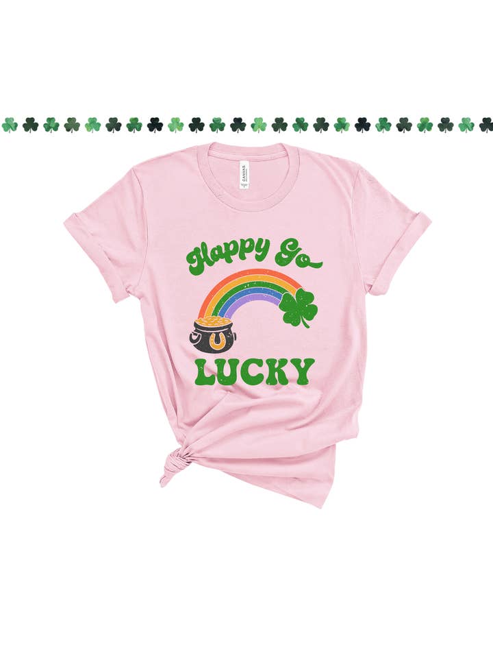 Vazzie Tees - Wholesale T-Shirt (Graphic) - Women's - Happy Go Lucky St Patrick's Day Shirt