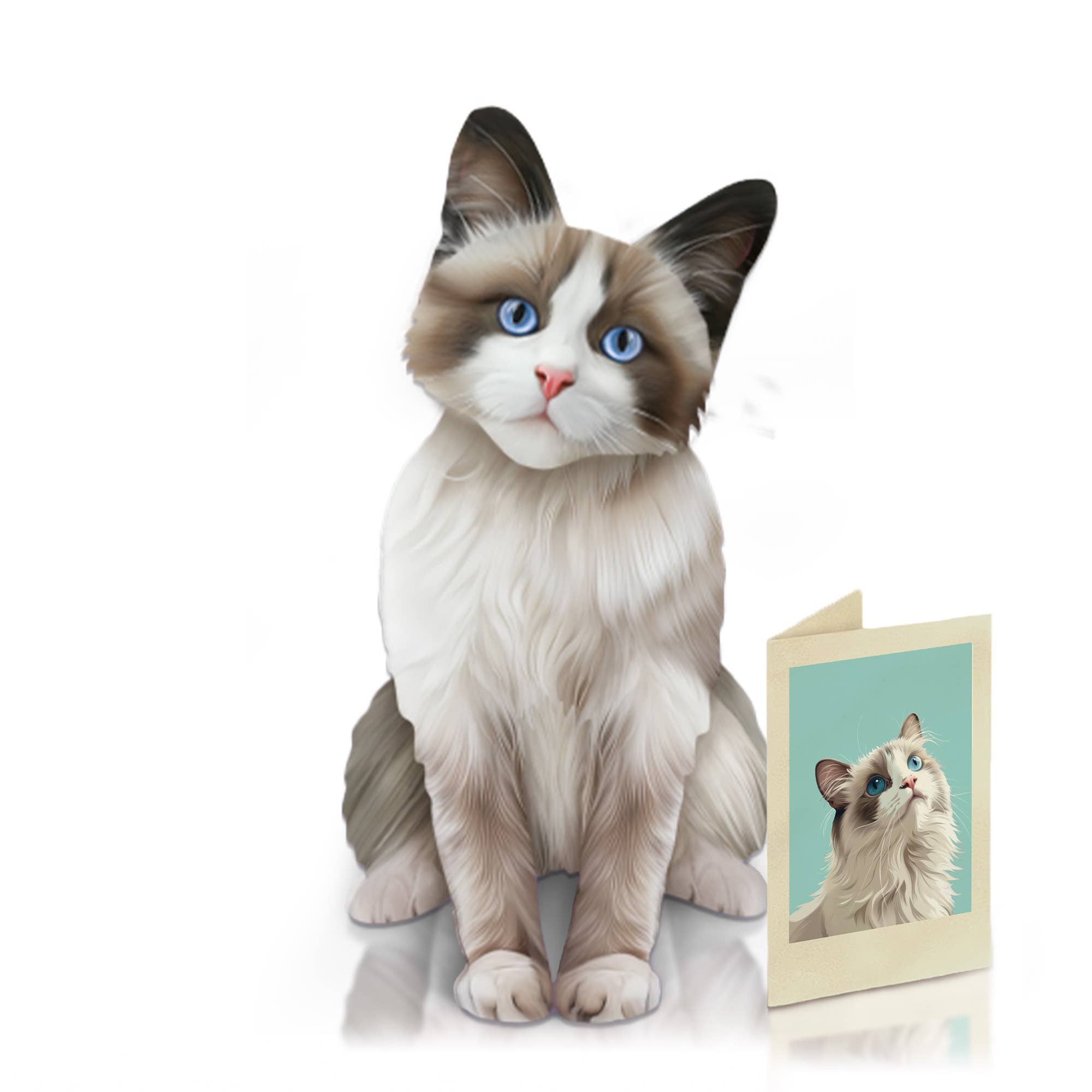 FreshCut Paper LLC - Wholesale Everyday Greeting Card - Ragdoll Cat (6 Pop-up Greeting Cards)4