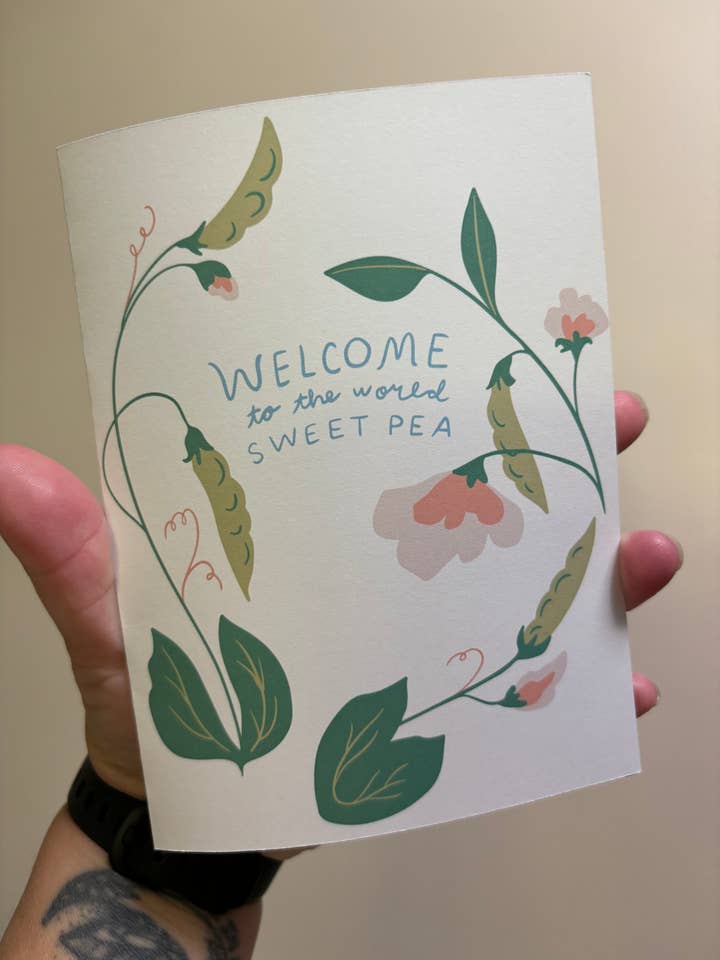 Cartão de Felicitações para Novo Bebé, Bem-vindo(a) Criança, Cartões Sweet Pea por atacado de Jewels For Hope