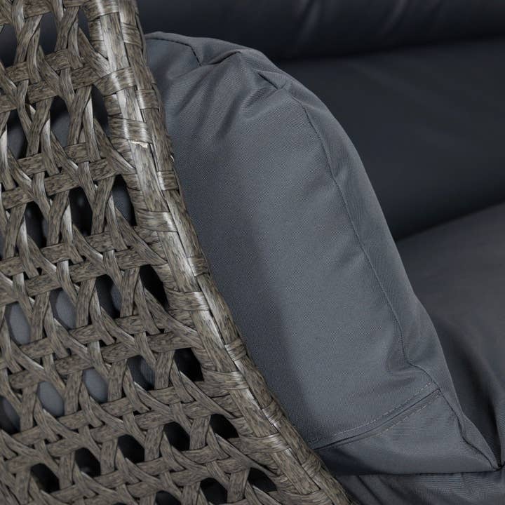 LeisureMod - Wholesale Egg Chair - Modern Charcoal Wicker Hanging Double Seater Egg Swing Chair60