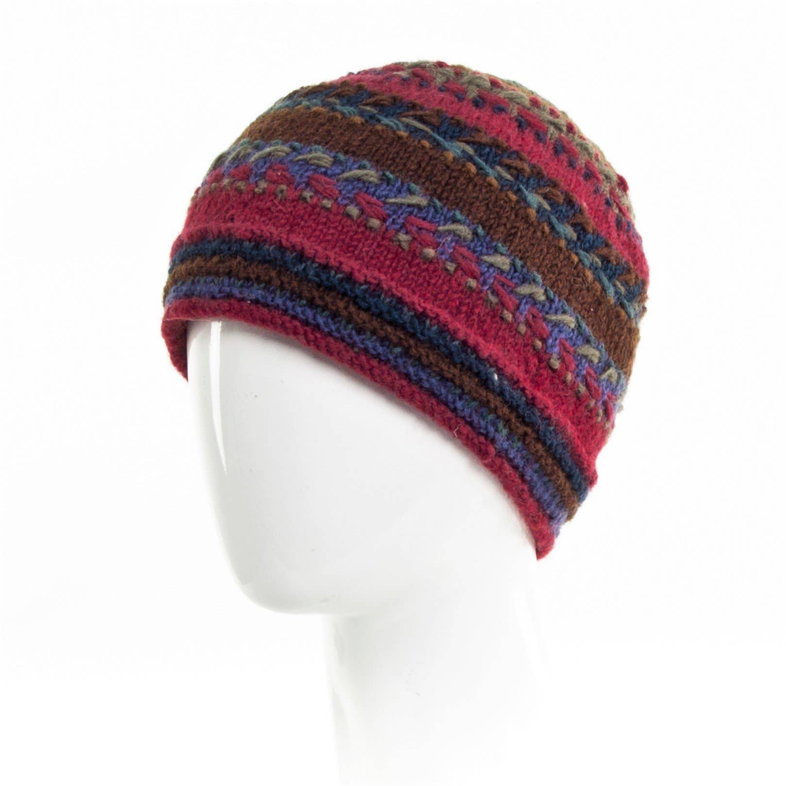 Lost Horizons Canada - Wholesale Beanie - Women's - Navika Wool Beanie Hat with Embroidered Stripes5