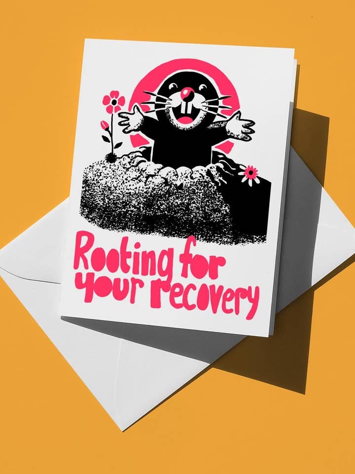 Apoyando tu recuperación | Tarjeta de recuperación adorable, tarjeta de ánimo y aliento, deseos de recuperación considerados, dulce nota para venta al por mayor de semiserious studio