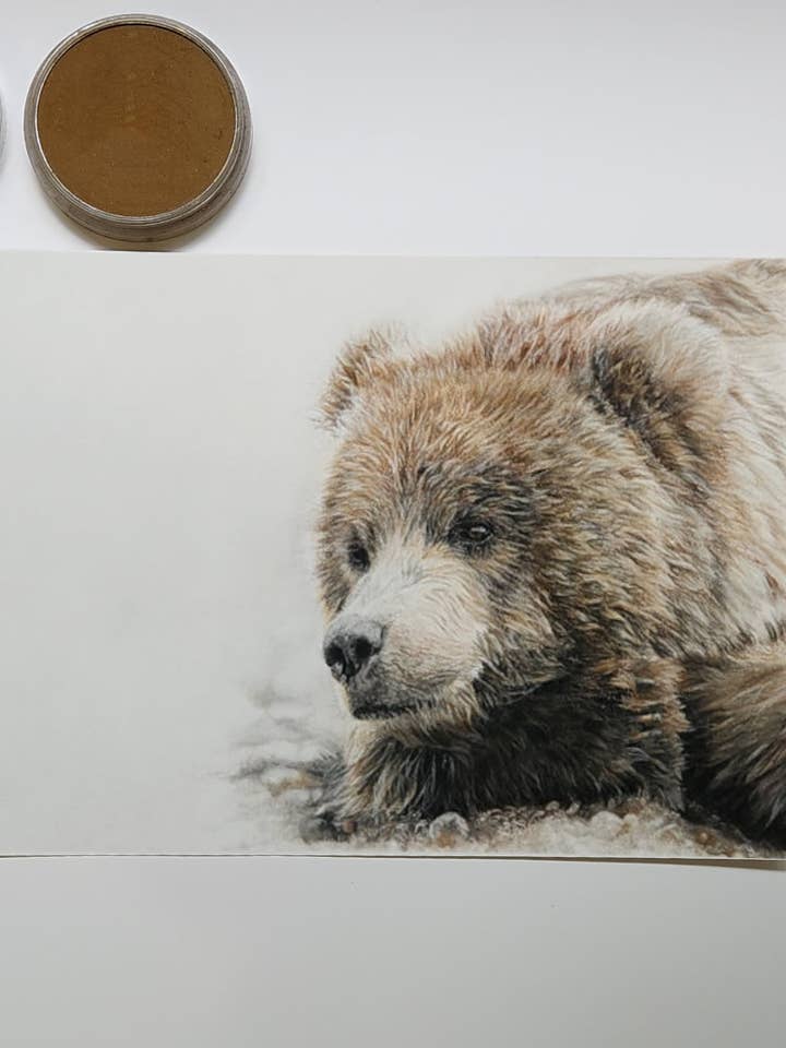 Brown Bear Fine Art Giclée Print 'Poppa Bear' for wholesale by Crystal Clarke Animal Art