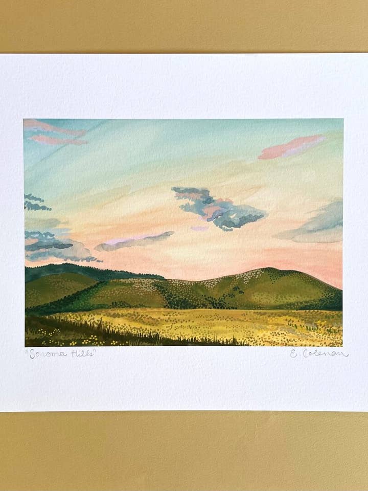 Sonoma Hills Giclee Kunsttryk- signeret (Kopi) for engroshandel hos Botanical State of Mind