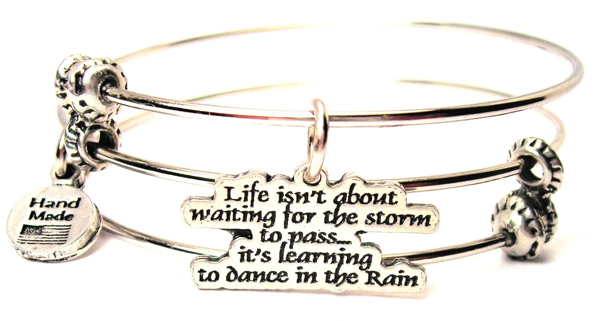 Chubby Chico Charms - Wholesale Bangle Bracelet - Life Isn't About Waiting For The Storm To Pass Bracelet0