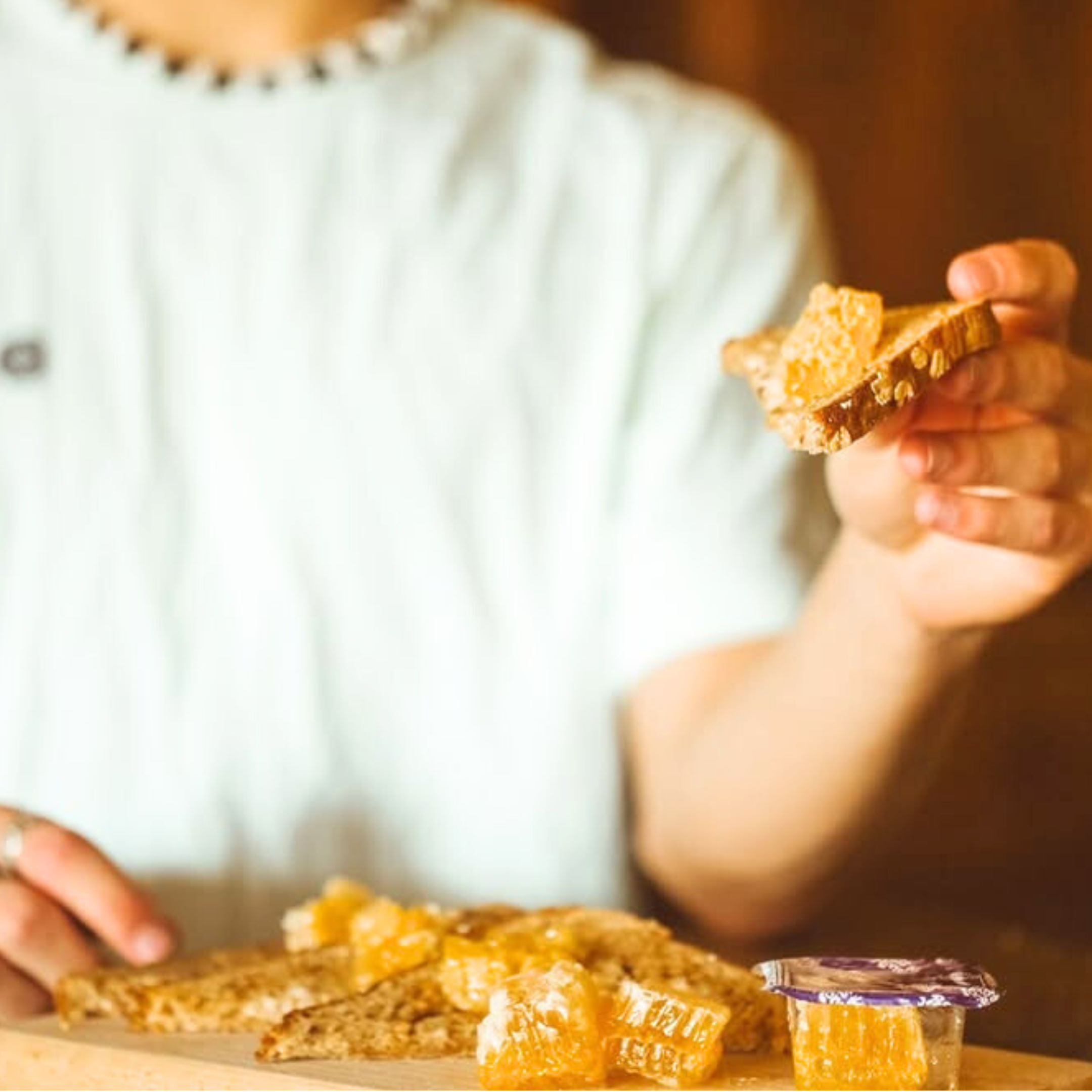 Pass the Honey - Wholesale Honey - 100% Pure Raw Snacking Honeycomb: 24ct in Retail Caddie7