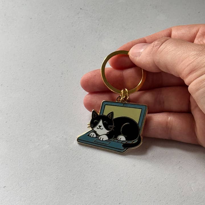 Porte-clés Chat sur Ordinateur Portable pour la vente par Hue Complete Me