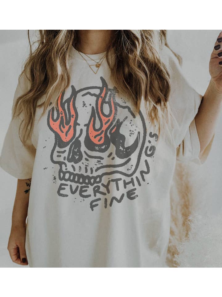 Eleven Fashion - Wholesale Tunic - Women's - Everything is Fine Skeleton Shirt