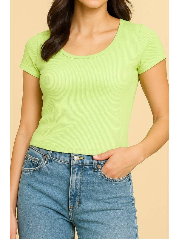 MIO WHOLESALE – Großhandel T-Shirt – Damen – JRUN01 RIPPEN-RUNDHALS-TOP6