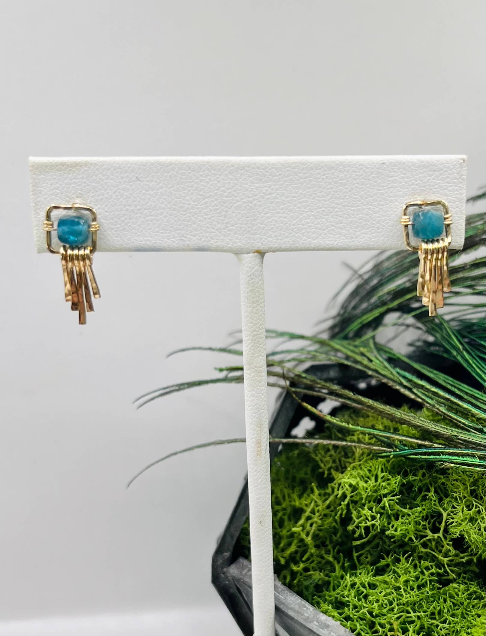Rachel Renee Jewelry - Wholesale Dangle Earrings - GRETA Dainty Fringe Gemstone Studs - More Colors Available7