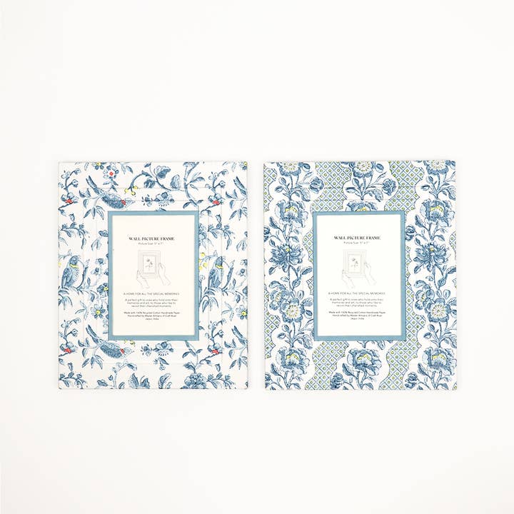 Craft Boat - Wholesale Picture Frame - INDIGO BLOCK PRINTED WALL PICTURE FRAME