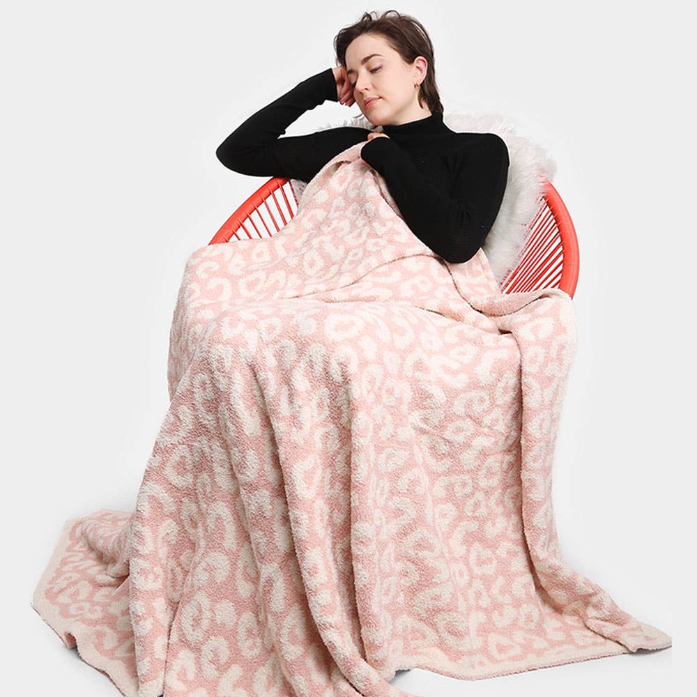 Sensibling Corp. - Vente Plaids - Plaid réversible à motif léopard1