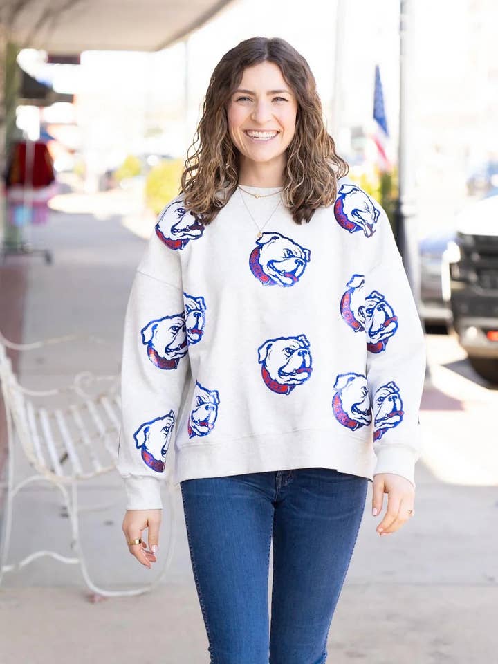 Mallory Patterson Design - Wholesale Graphic Sweatshirt - Women's - Louisiana Tech Bulldogs Sparkle Sweatshirt