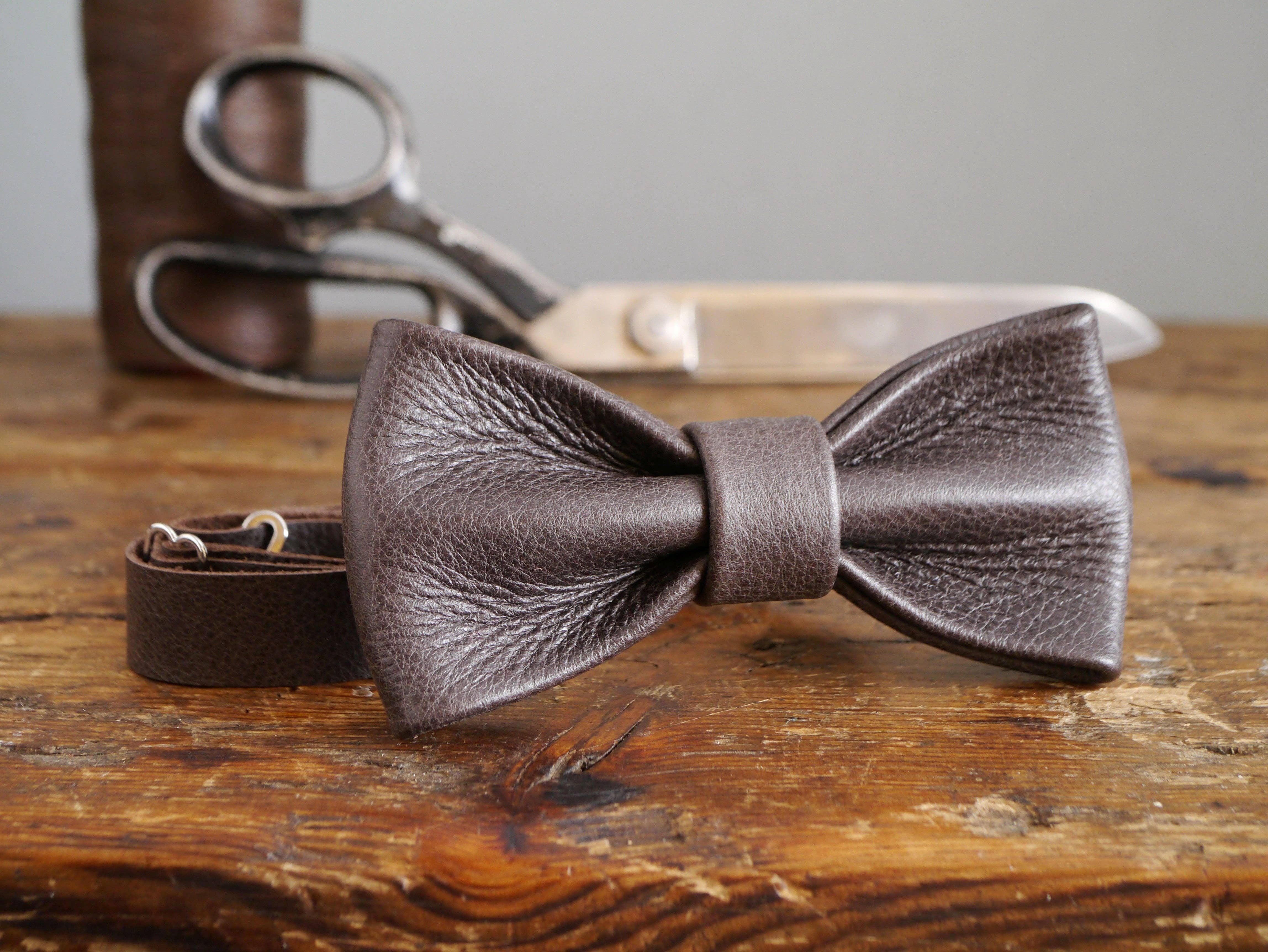 Kingsley Leather - Wholesale Bow Tie - Men's - Leather Bow Tie - Espresso Brown8