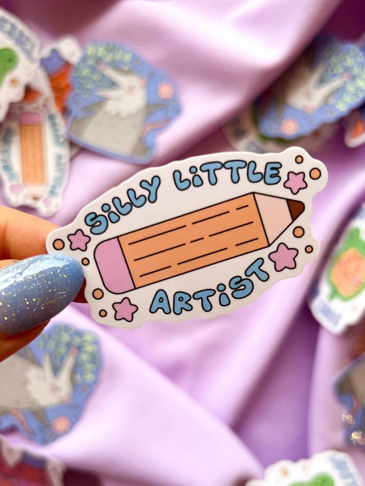 Silly Little Artist Sticker for wholesale by Jollie Ollie Designs