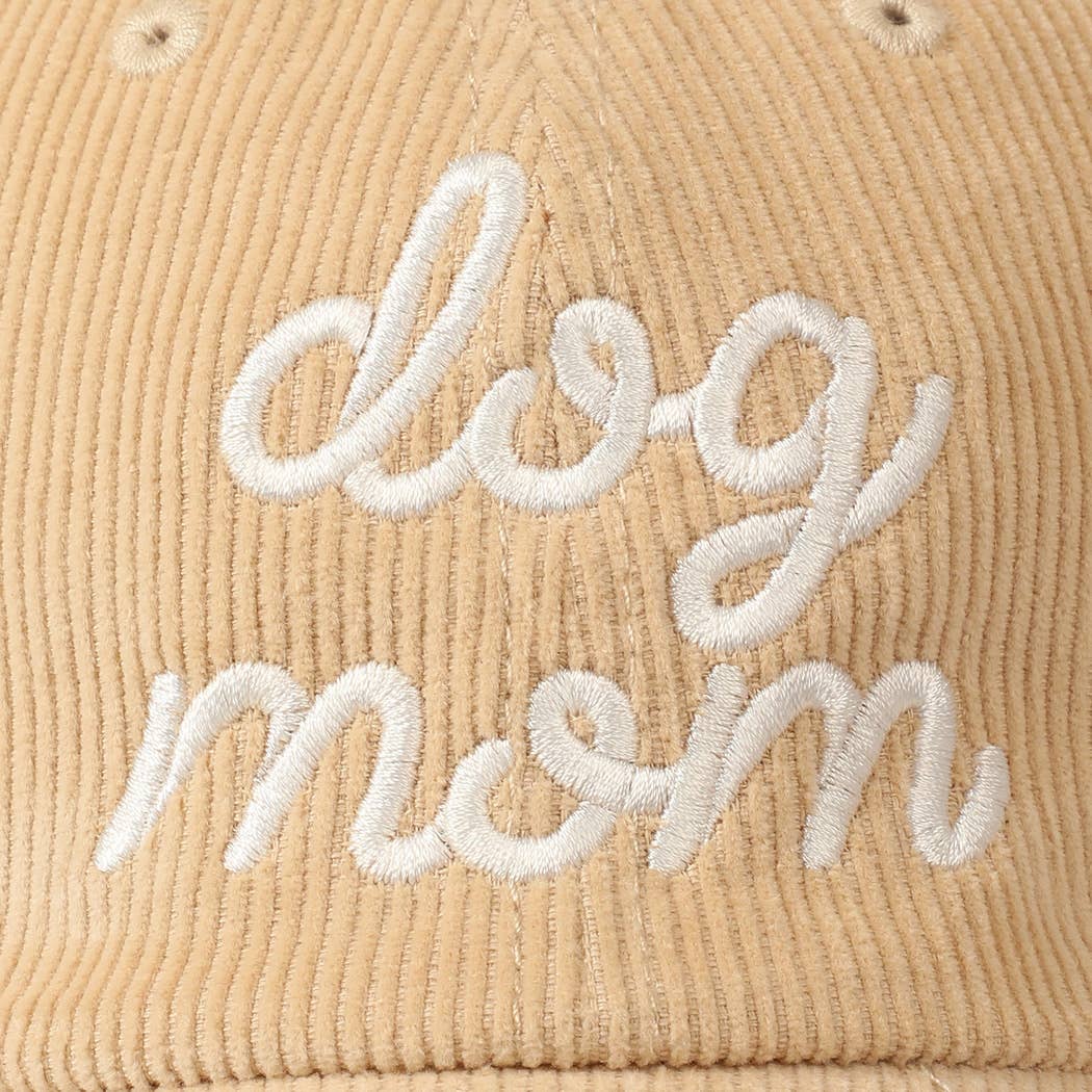 Fashion City - Wholesale Baseball Cap - Unisex - Dog Mom Text Solid Color Corduroy Baseball Cap13