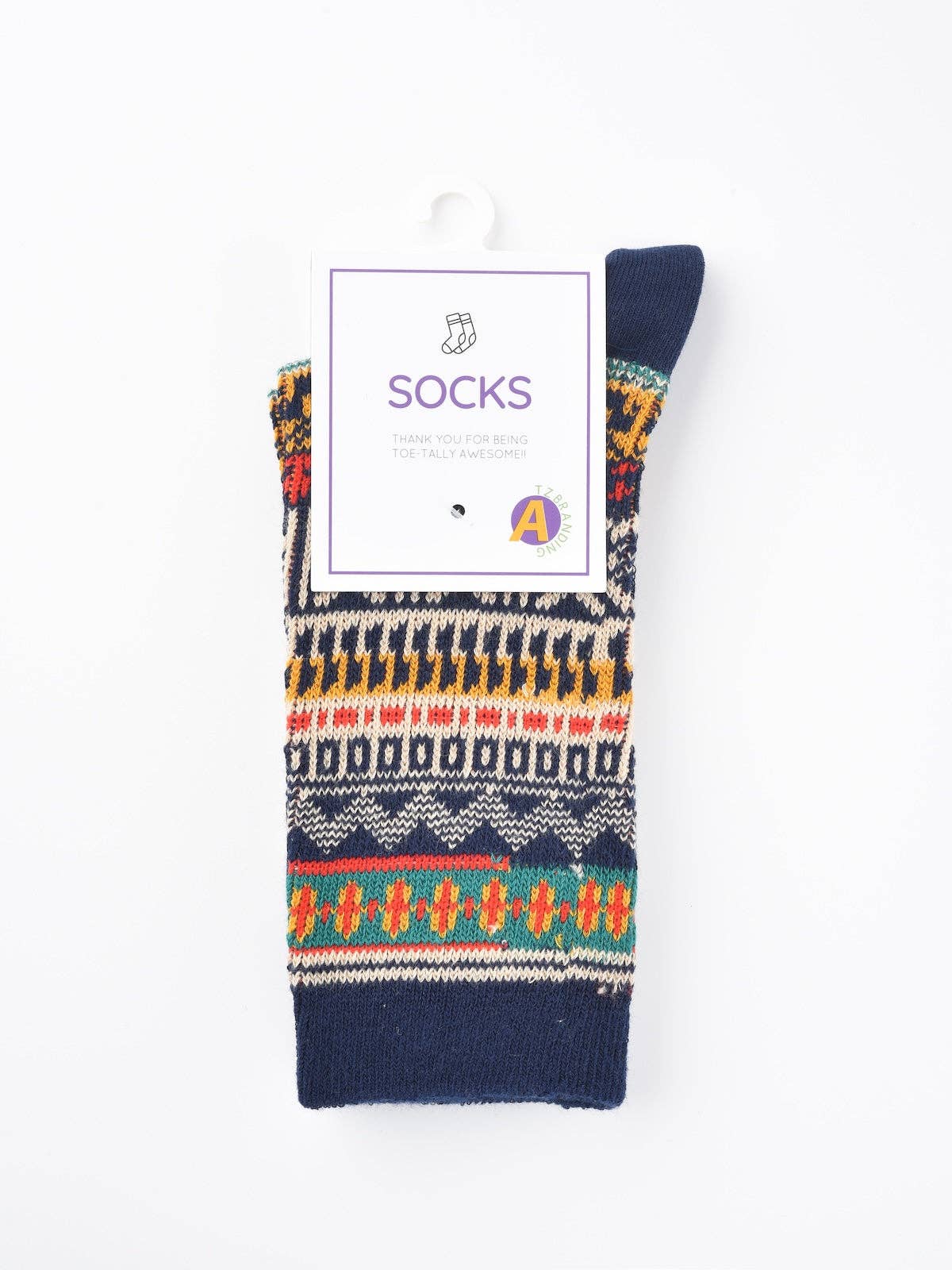 Funkyrel® Atzbranding Limited - Wholesale Socks - Women's - Rufia - Vintage Geometric Pattern Women's Mid-Calf Socks1