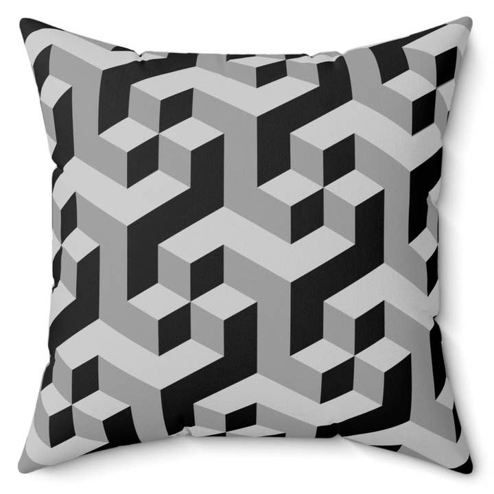 Cojín Decorativo con Patrón Geométrico en Negro y Gris para Sofá | EE. UU. para venta al por mayor de Ohhh So Swag