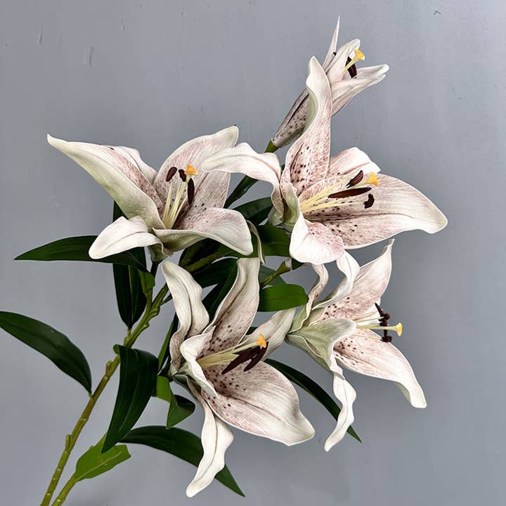 Angel Isabella - Wholesale Artificial Flowers - 34.5"-Elegant 9" Large Bloom Lily-3 Flowers per stem