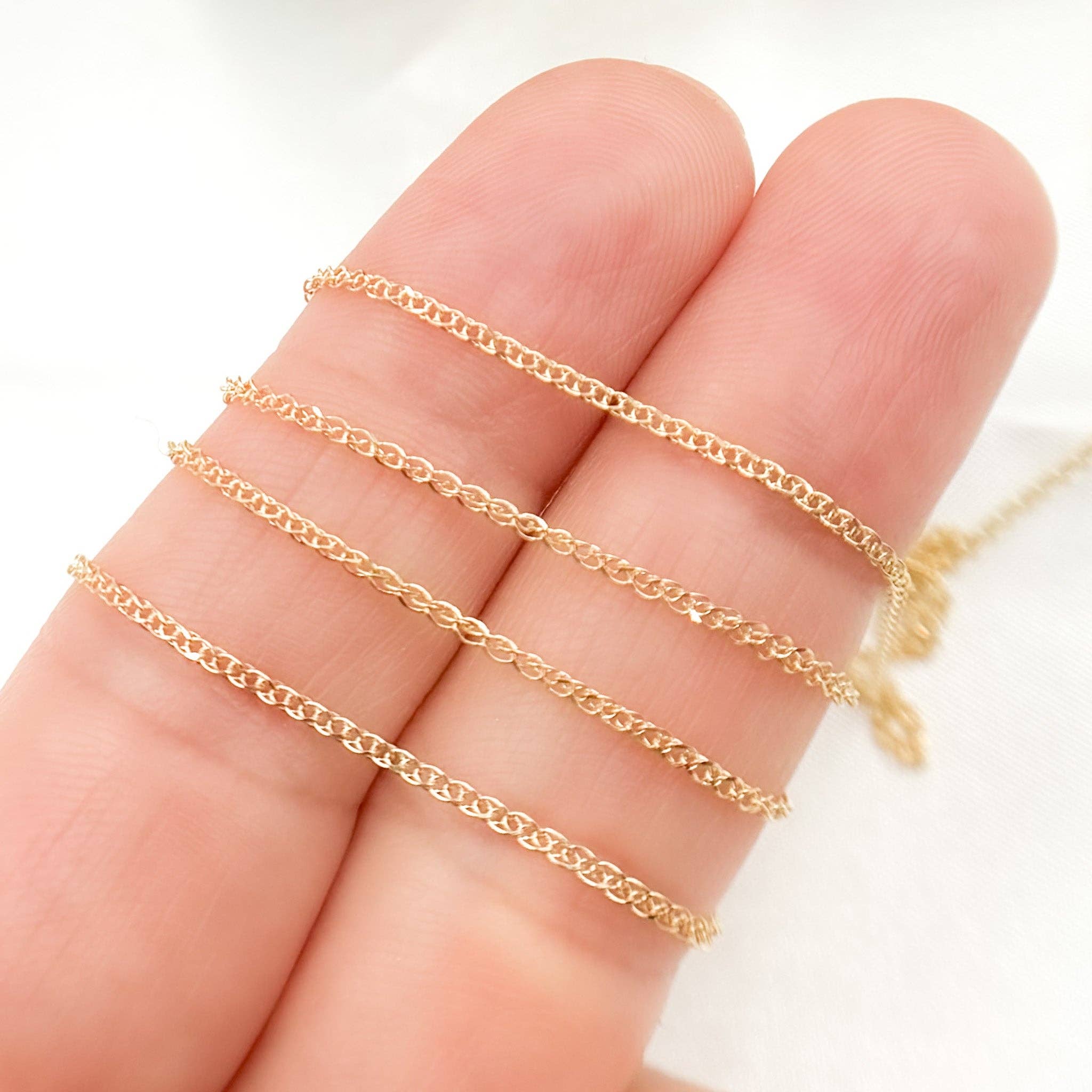Jewels & Chains – wholesale Link & chain necklace – 020SPLT4ByFt. 14K Solid Gold Wheat Chain Necklace2