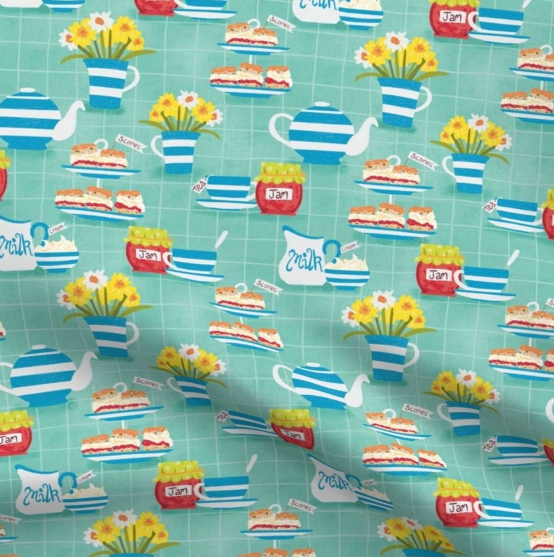 Jewells - Wholesale Coin Purse - Women's - Cornish Cream Tea fabric coin purse pouch pocket mirror2