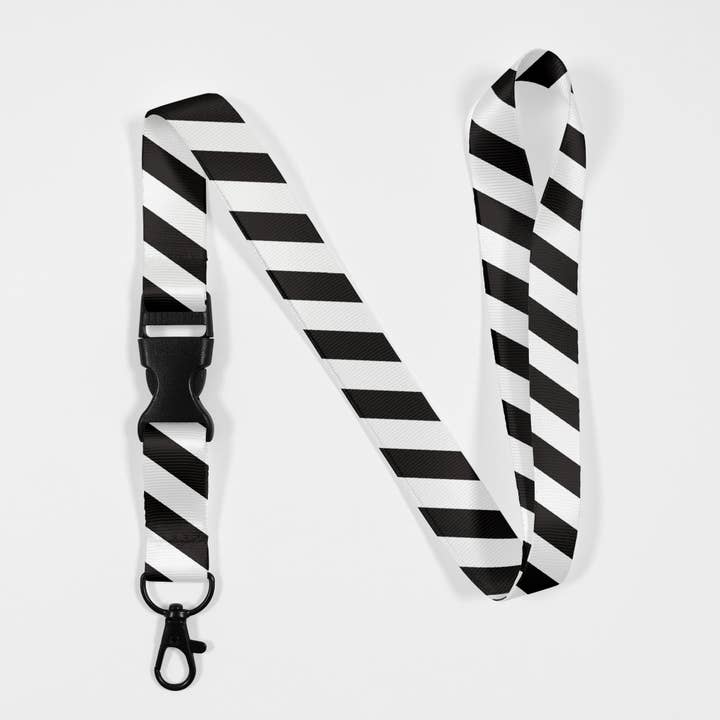 Tape Black White Lanyard for wholesale by Sleefs