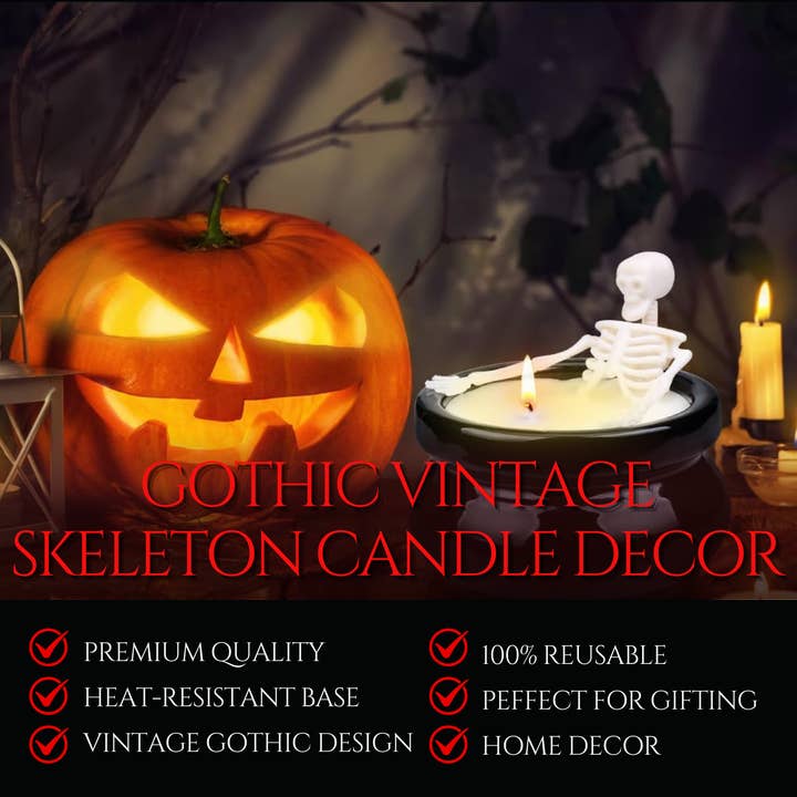 The Wine Savant / Khen Glassware - Wholesale Jar/filled candle - Halloween Decoration Skeleton Skull Candle1